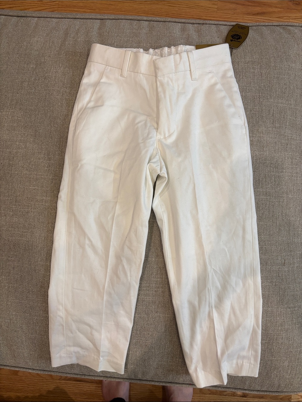 Class club Boys White Stretch Cotton Pants size 4 modern fit new with tag